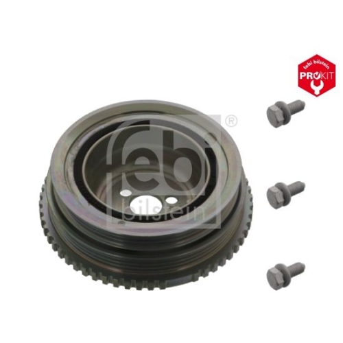 Febi Bilstein 44817 Riemenscheibe (entkoppelt) f&uuml;r Kurbelwelle, mit Polrad und Schrauben , 1 St&uuml;ck