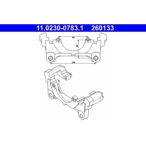 Halter, Bremssattel ATE 11.0230-0783.1 f&uuml;r VAG, Vorderachse