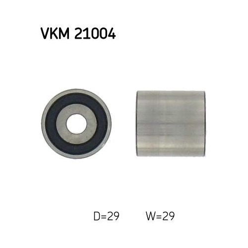 Umlenk-/F&uuml;hrungsrolle, Zahnriemen SKF VKM 21004 f&uuml;r AUDI SEAT SKODA VW, oben