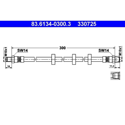 Bremsschlauch ATE 83.6134-0300.3 f&uuml;r VOLVO, Hinterachse