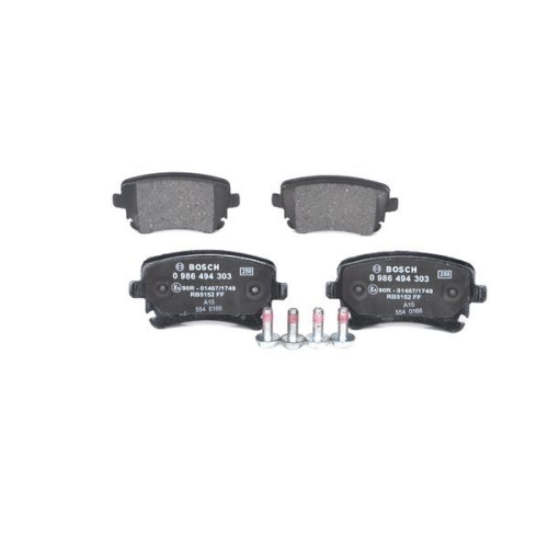 Bremsbelagsatz, Scheibenbremse BOSCH 0 986 494 303 f&uuml;r AUDI VW, Hinterachse