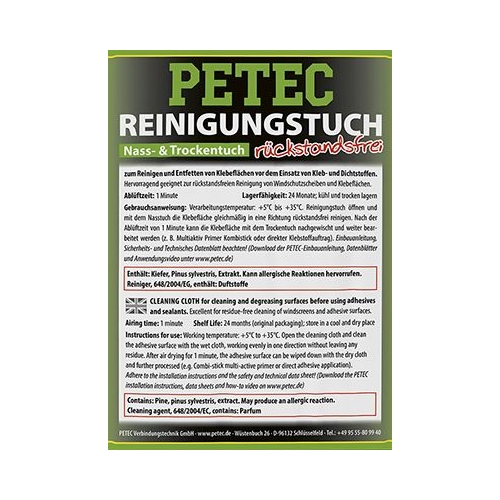 Handreinigungst&uuml;cher PETEC 82111 REINIGUNGSTUCH