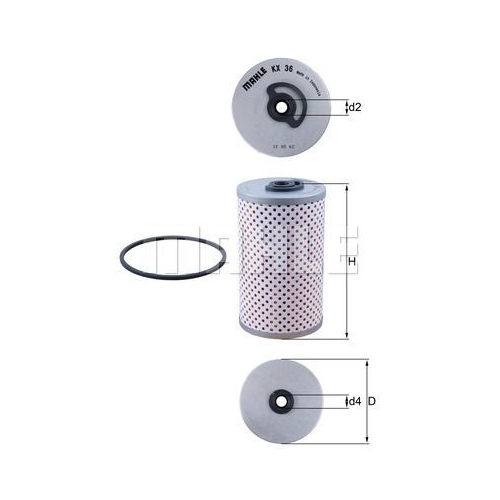 Kraftstofffilter KNECHT KX 36D f&uuml;r BUESSING FIAT FORD GMC HANOMAG HENSCHEL IVECO