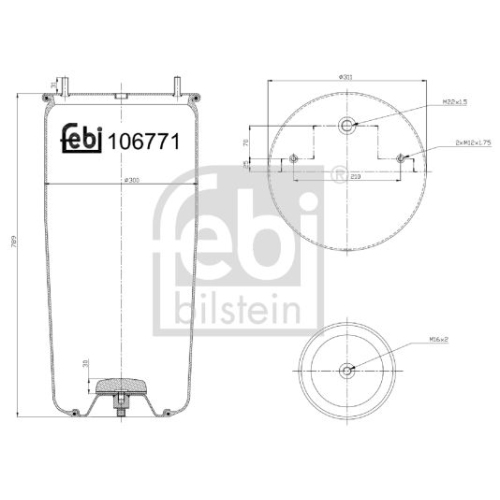 Febi Bilstein 106771 Luftfederbalg ohne Kolben, 1 St&uuml;ck