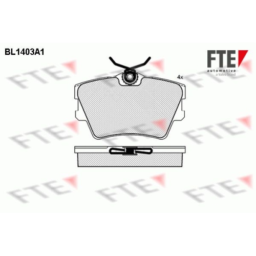 Bremsbelagsatz, Scheibenbremse FTE BL1403A1 f&uuml;r VW, Hinterachse