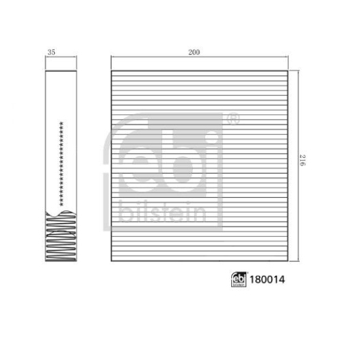 Filter, Innenraumluft FEBI BILSTEIN 180014 f&uuml;r NISSAN