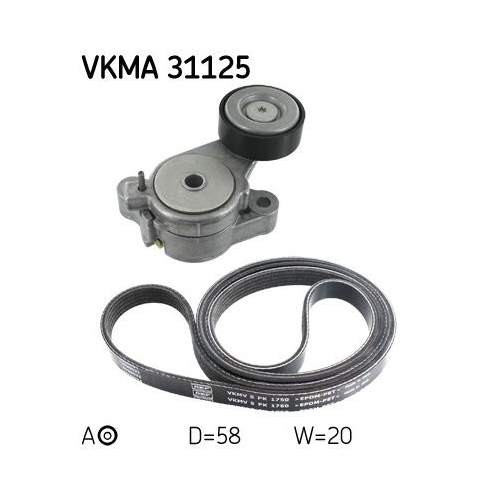 Keilrippenriemensatz SKF VKMA 31125 f&uuml;r AUDI SEAT SKODA VW
