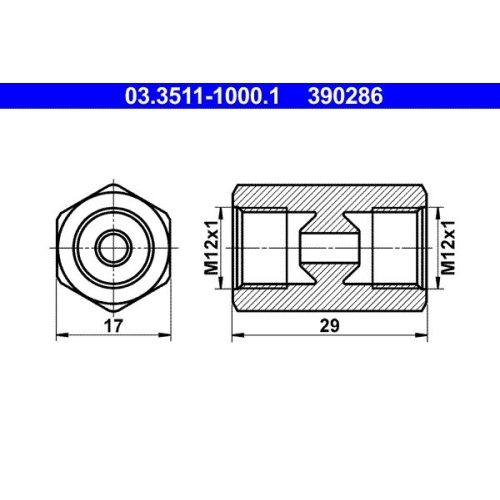 Adapter, Bremsleitung ATE 03.3511-1000.1 f&uuml;r BUESSING HANOMAG HENSCHEL FERRARI