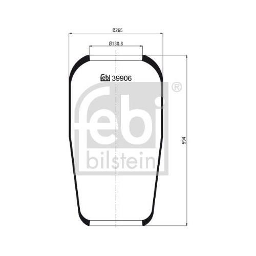 Febi Bilstein 39906 Luftfederbalg ohne Kolben , 1 St&uuml;ck