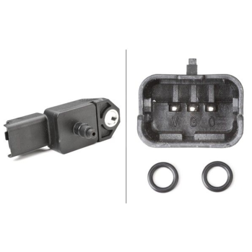 Sensor, Ladedruck HELLA 6PP 009 400-521 f&uuml;r BMW CITRO&Euml;N FIAT FORD LANCIA MAZDA
