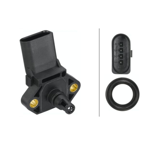 Sensor, Ladedruck HELLA 6PP 009 400-551 f&uuml;r AUDI SEAT SKODA VW
