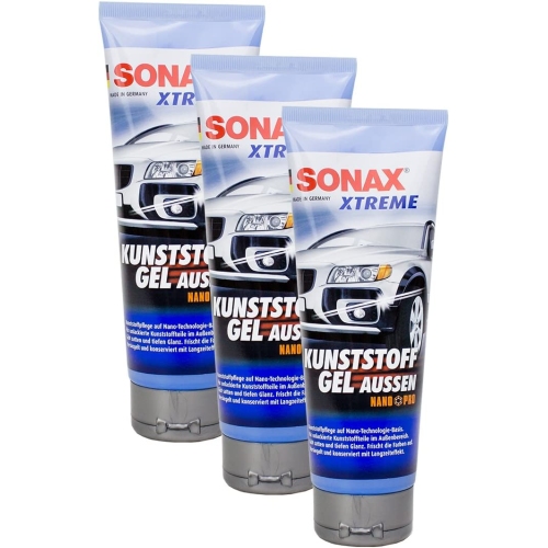 SONAX 02101410 Xtreme Kunststoffgel Au&szlig;en NanoPro Plastik 3x250ml