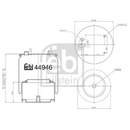 Febi Bilstein 44946 Luftfederbalg mit Stahlkolben , 1 St&uuml;ck