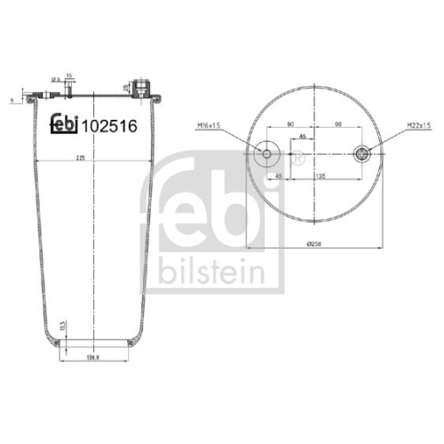 Febi Bilstein 102516 Luftfederbalg ohne Kolben , 1 St&uuml;ck