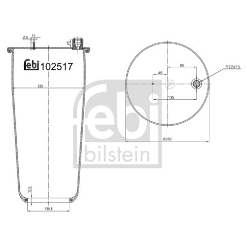 Febi Bilstein 102517 Luftfederbalg ohne Kolben , 1 St&uuml;ck