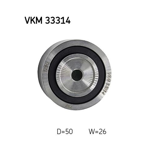 Umlenk-/F&uuml;hrungsrolle, Keilrippenriemen SKF VKM 33314 f&uuml;r CITRO&Euml;N FIAT PEUGEOT