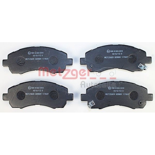 Bremsbelagsatz, Scheibenbremse METZGER 1170607 f&uuml;r SUBARU, Vorderachse