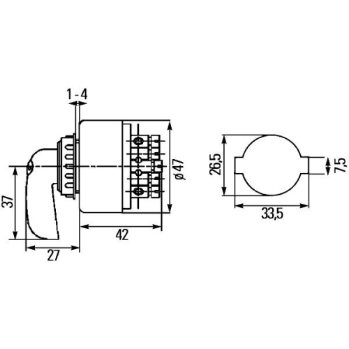 Blinkerschalter HELLA 6BB 001 540-001 f&uuml;r CASE IH HOLDER HITACHI O & K LIEBHERR