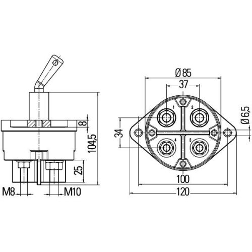 Hauptschalter, Batterie HELLA 6EK 002 843-161 f&uuml;r CLAAS