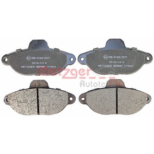 Bremsbelagsatz, Scheibenbremse METZGER 1170044 f&uuml;r FIAT LANCIA, Vorderachse