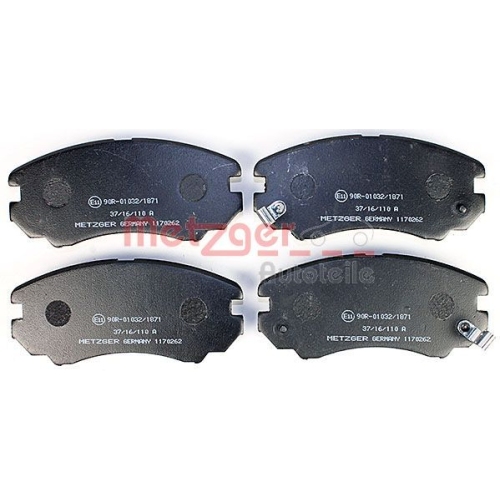 Bremsbelagsatz, Scheibenbremse METZGER 1170262 f&uuml;r HYUNDAI, Vorderachse