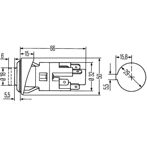 Warnblinkschalter HELLA 6HF 001 579-052 f&uuml;r ATLAS COPCO KOMATSU TEREX