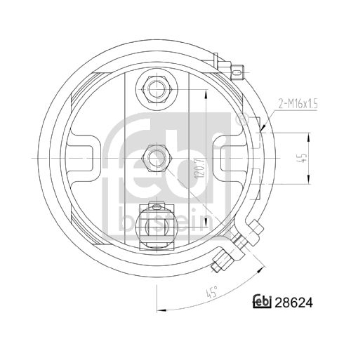 Febi Bilstein 28624 Doppelmembranzylinder mit Anbaumaterial , 1 St&uuml;ck