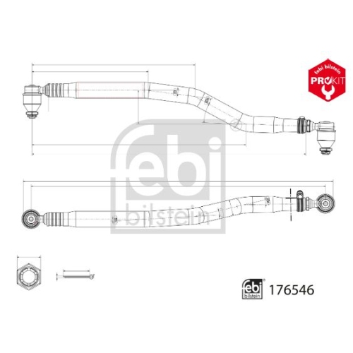 Lenkstange FEBI BILSTEIN 176546 ProKit f&uuml;r RENAULT TRUCKS, Vorderachse