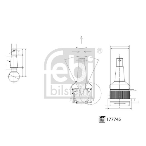 Trag-/F&uuml;hrungsgelenk FEBI BILSTEIN 177745 f&uuml;r HONDA, Vorderachse unten