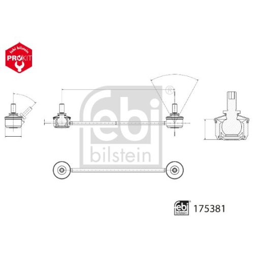 Stange/Strebe, Stabilisator FEBI BILSTEIN 175381 ProKit f&uuml;r VOLVO, mitte