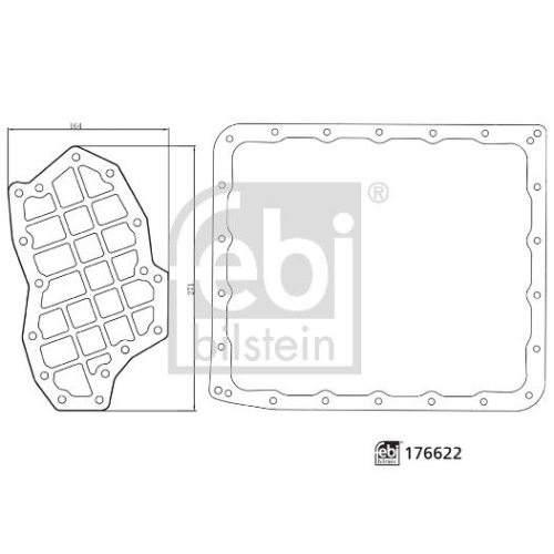Febi Bilstein 1x 176622 Getriebe&ouml;lfiltersatz f&uuml;r Automatikgetriebe, mit &Ouml;lwannendichtung