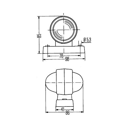 Umrissleuchte HELLA 2XS 955 031-001 f&uuml;r AEBI AUW&Auml;RTER DAF FRUEHAUF MACK MAN FAUN