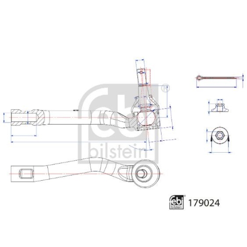 Spurstangenkopf FEBI BILSTEIN 179024 f&uuml;r LEXUS, links