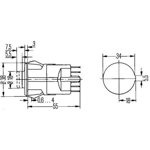 Warnblinkschalter HELLA 6HF 002 372-051 f&uuml;r MERCEDES-BENZ KUBOTA