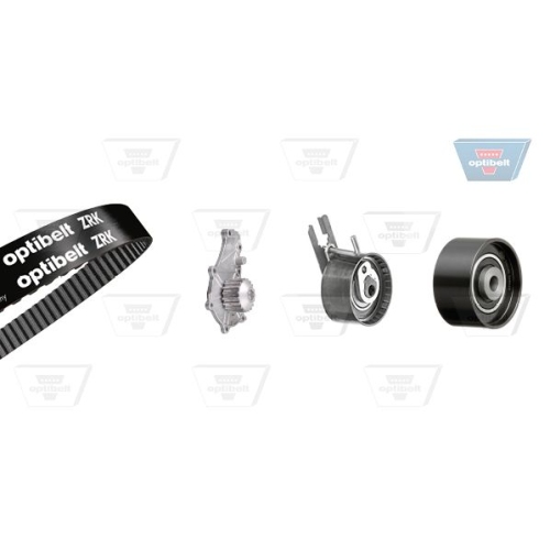 Wasserpumpe + Zahnriemensatz OPTIBELT KT 1390 W1 Optibelt-WAPU-KIT f&uuml;r CITRO&Euml;N