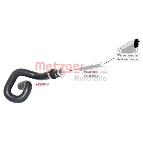 K&uuml;hlerschlauch METZGER 2420078 f&uuml;r FORD