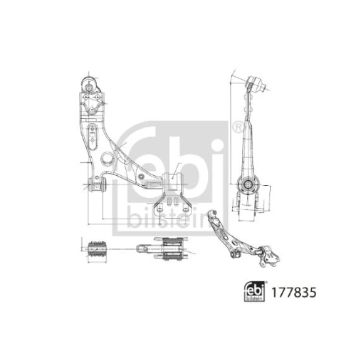 Lenker, Radaufh&auml;ngung FEBI BILSTEIN 177835 f&uuml;r FORD FORD MOTOR COMPANY, rechts