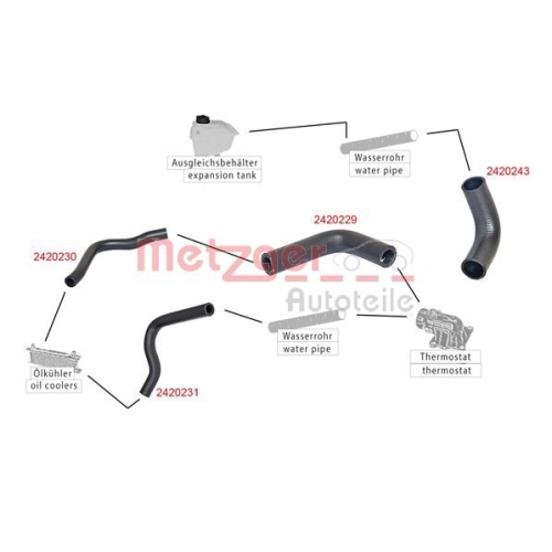 K&uuml;hlerschlauch METZGER 2420243 f&uuml;r CITRO&Euml;N FIAT PEUGEOT