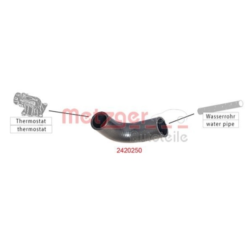 K&uuml;hlerschlauch METZGER 2420250 f&uuml;r CITRO&Euml;N FIAT FORD PEUGEOT