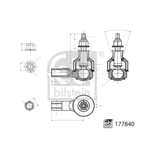 Spurstangenkopf FEBI BILSTEIN 177840 f&uuml;r OPEL VAUXHALL CHEVROLET GENERAL MOTORS