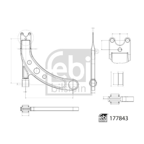 Lenker, Radaufh&auml;ngung FEBI BILSTEIN 177843 f&uuml;r HYUNDAI, Vorderachse rechts