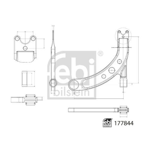 Lenker, Radaufh&auml;ngung FEBI BILSTEIN 177844 f&uuml;r HYUNDAI, Vorderachse links