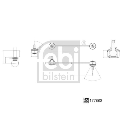 Stange/Strebe, Stabilisator FEBI BILSTEIN 177880 f&uuml;r MAN VW, Vorderachse links
