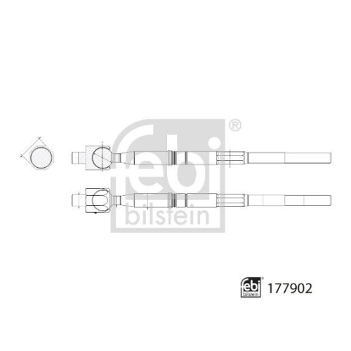 Axialgelenk, Spurstange FEBI BILSTEIN 177902 f&uuml;r HYUNDAI KIA, Vorderachse links