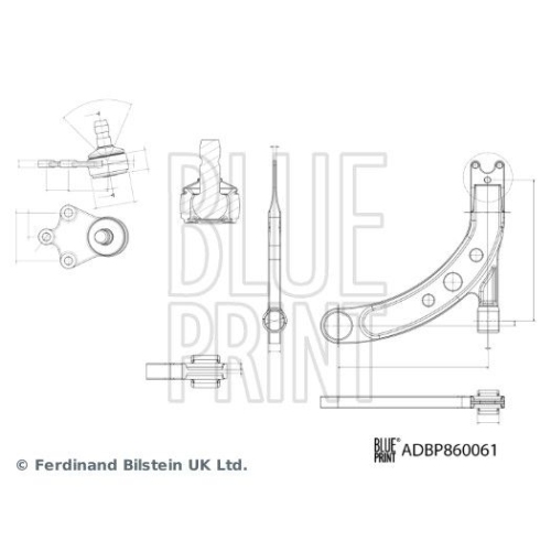 Blue Print 1x ADBP860061BP Querlenker mit Lagern und Gelenk