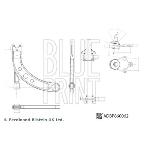 Blue Print 1x ADBP860062BP Querlenker mit Lagern und Gelenk