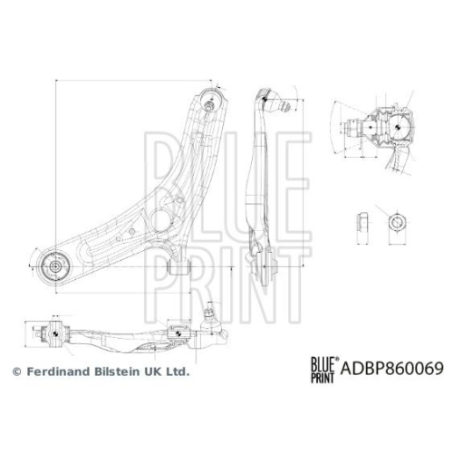 Blue Print 1x ADBP860069BP Querlenker mit Lagern und Gelenk