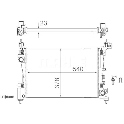 K&uuml;hler, Motork&uuml;hlung MAHLE CR 1182 000S f&uuml;r OPEL VAUXHALL