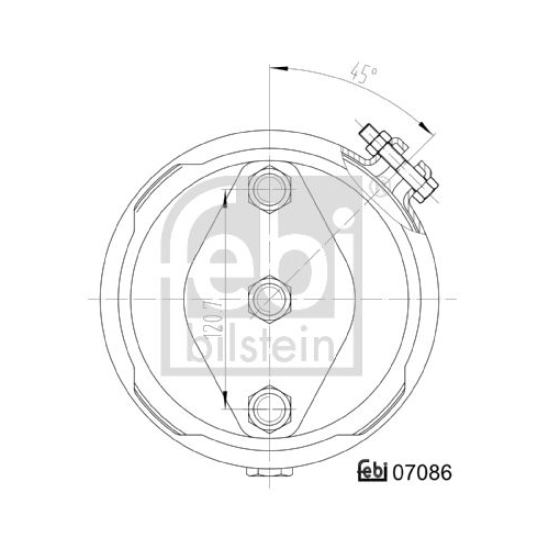 Febi Bilstein 07086 Membranzylinder mit Anbaumaterial , 1 St&uuml;ck