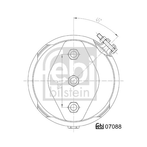 Febi Bilstein 07088 Membranzylinder mit Anbaumaterial , 1 St&uuml;ck